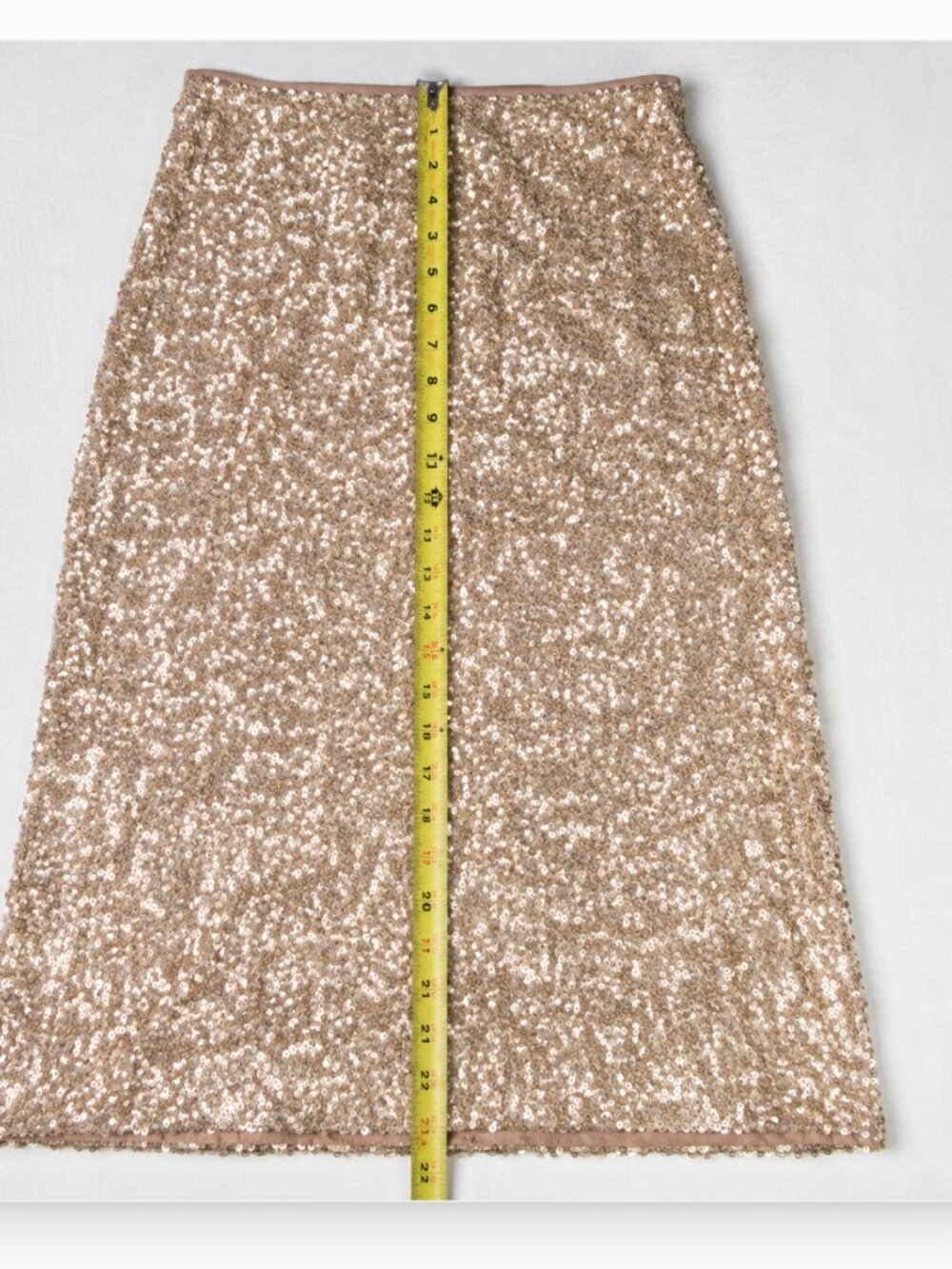 Alice + Olivia Champagne Sequin Long Sleeve Crop Top Skirt Set 0 Co-ord Set - Picture 9 of 10